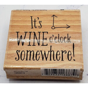 Studio G It’s Wine O’Clock Somewhere! Hot Fudge Studios Rubber Stamp Hampton Art